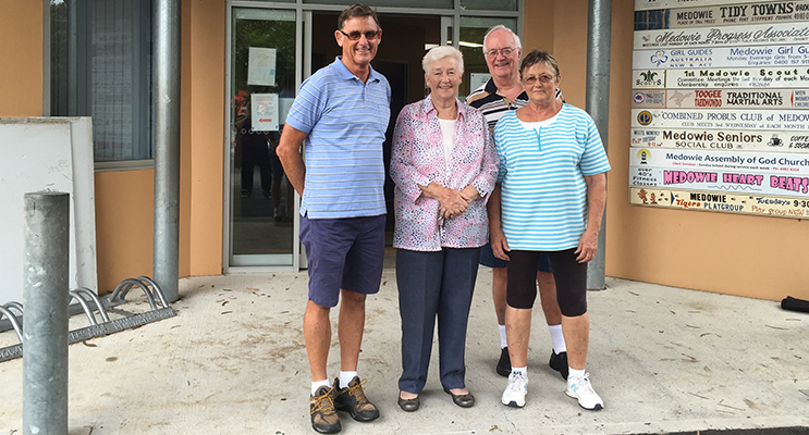 Some of the dedicated Community Hall team: Geoff Dingle, Margaret Turner, Pauline Avery and Kevin Tomlinson.