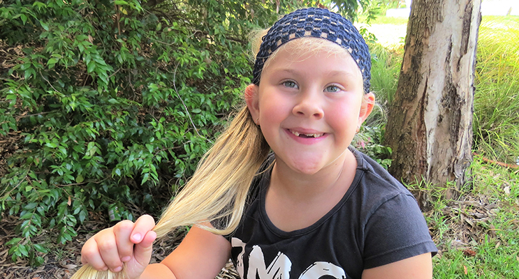 Six-year-old Kirra-Lea Rooney will be donating her ponytail to help sick kids.