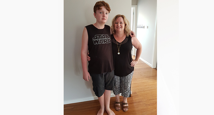 Judy Merrett with son Dylan, 13. Photo by Sarah Stokes