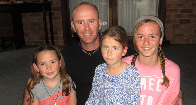 Family: Sean Sullivan with his daughters Polly, Mindy and Annie.