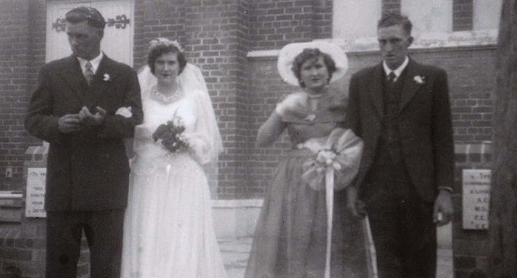 Wedding Day, 13 April, 1957: Arthur and Juin Battle with Nola Coote and Hiram Battle.
