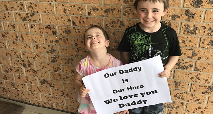 Kaylee and Lucas have a special message for their Dad.
