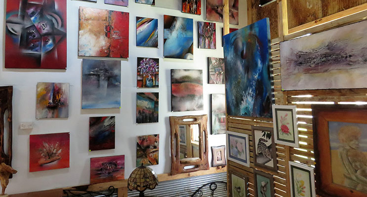 The Bulla Artists Gallery features a collection of art and sculptures.
