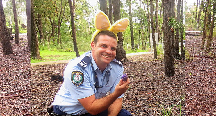 Easter Egg Hunt: Senior Constable Ashley Ray.