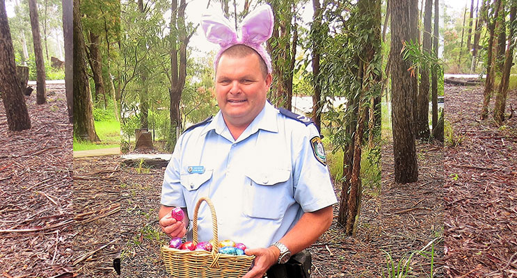 Easter Egg Hunt: Senior Constable Trevor Mcleod. 