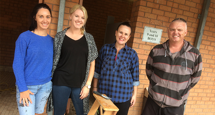 Irrawang teachers Ms Leena Ryan, Ms Ashley Burgess, Ms Meagan Fitzsimmons and Mr Justin Tonks giving up part of their holidays for the school they love.