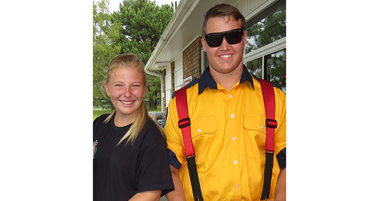 Bulahdelah RFS members Meagan Terry and Jake Blanch assisted with the Lismore flood cleanup. 