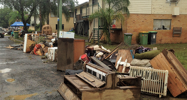 Lismore Cleanup: Flood damaged possessions piled in the streets. Photo supplied 