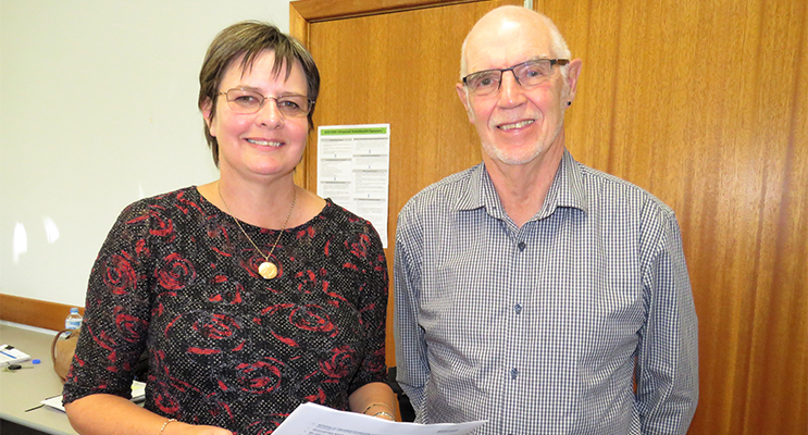 MidCoast Council Community Development Coordinator Lyndie Hepple with John Williams from the Myall U3A.