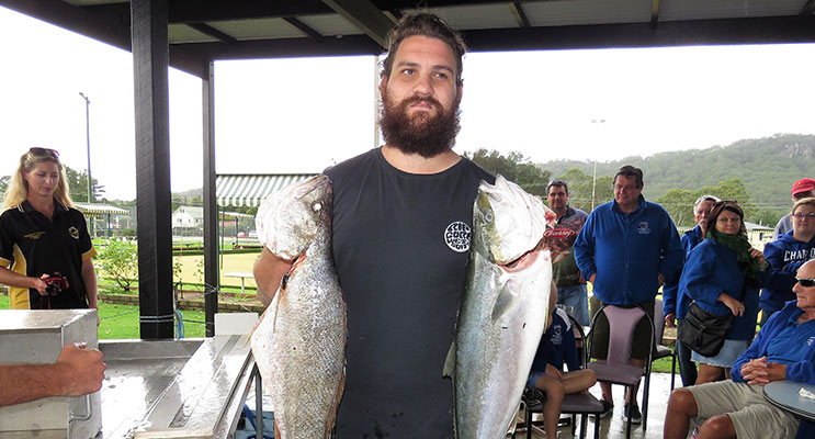 Daniel Manwarring with his impressive catch of a jewfish and a 4.6 kg kingfish.  