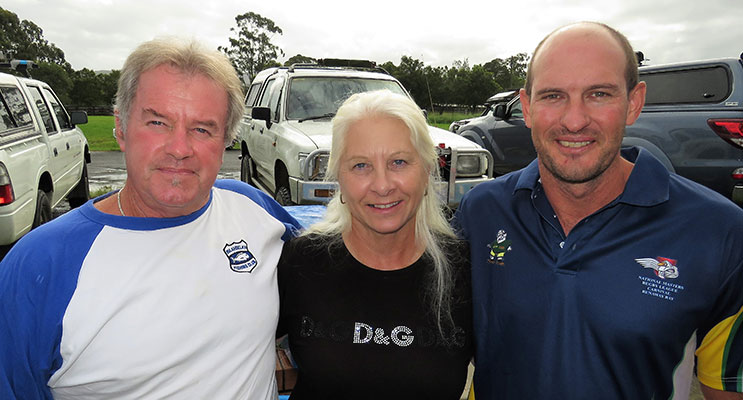 Mid North Coast Fishing Association Vice-President Brett Shultz, Secretary Narelle Scott and host club President Darren Carrall.