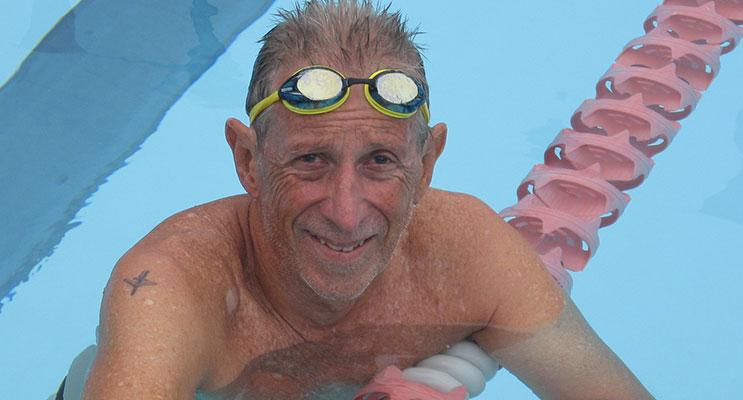 Peter in training in the Doreen Bradley heated pool at  Mallabula.