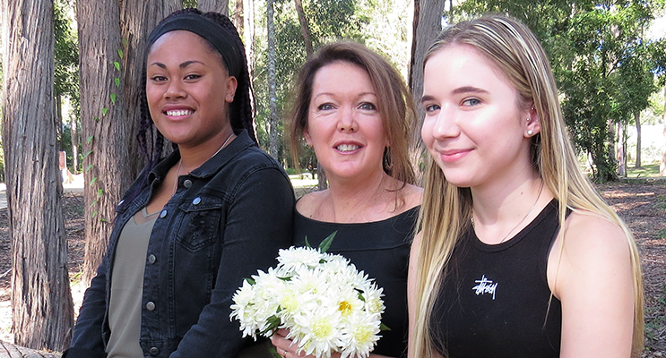 Happy Mother’s Day: Lily and Katelyn Sibert with their loving mum, Leanne.