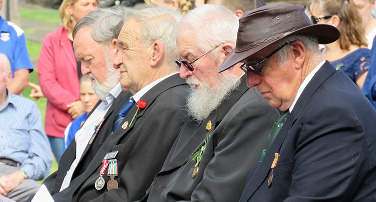 Bulahdelah ANZAC Commemoration: Kevin Carter, Peter Legge, Trevor Head and Graham Chapman.