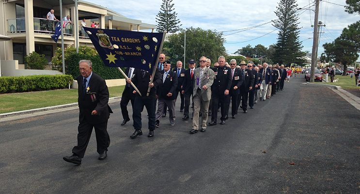 ANZAC DAY: Tea Gardens March.