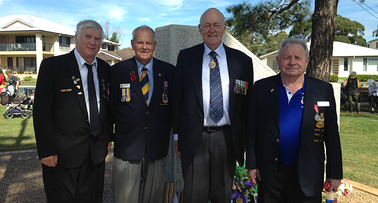 ANZAC ORGANISERS: Kevin McInerney, Barry Whiteman, Rear Admiral Ted Horton, Paul Colver.