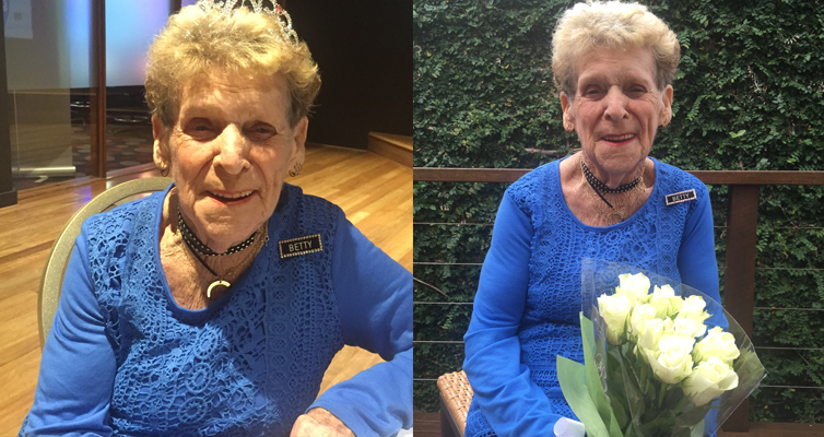 Betty Baker attributes her health and fitness to dancing. (left) Betty Baker boot scoots her way to 90. (right)