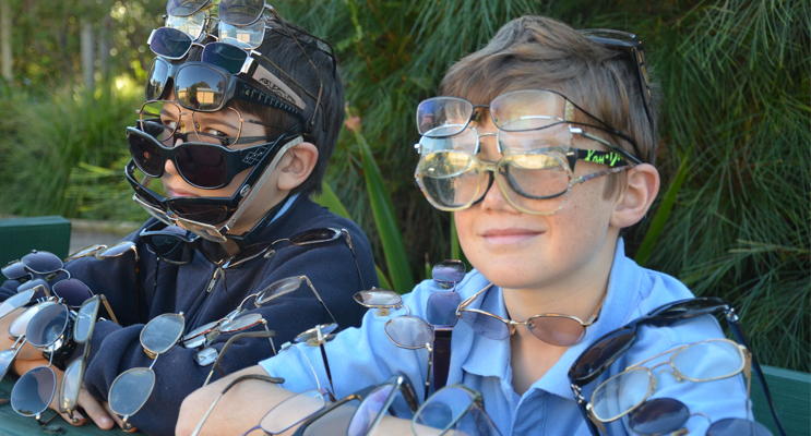 RECYCLE FOR SIGHT: Students Cooper Studdert and Tyler Rodgers.