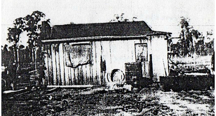A modest hut owned by a family in ‘Lost Medowie’.