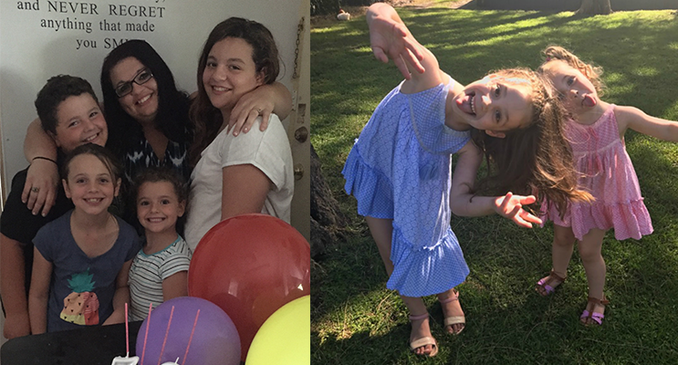 Kiah, Jack, Summah and Lillianah Skaines with their Mum.(left) Maddy and Ava Lochhead have a special message for their Mum. (right)