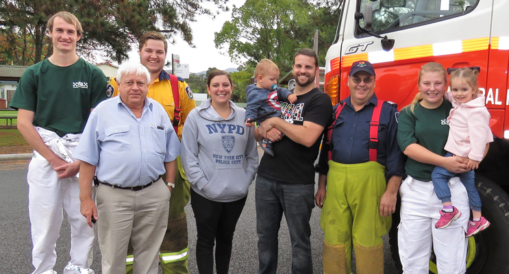Community Support: VRA and RFS volunteers with Ash and Aleesha Ray.