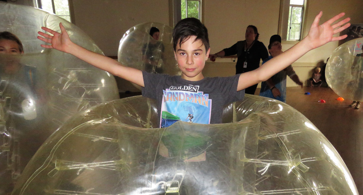 Riley Ford enjoyed the bubble soccer.