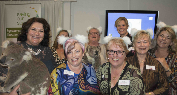 Federal Member for Paterson Meryl Swanson with volunteers from Port Stephens Koalas. Photo by Square Shoe Photography.