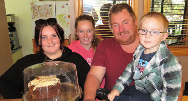 Family Business: Troy Harvey and his children Maddie, Rylee and Kai at the Riverside Cafe.
