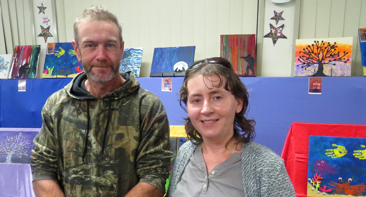 Ross Grey and Melissa Verdich at St Joseph’s Art and Cultural Evening. 