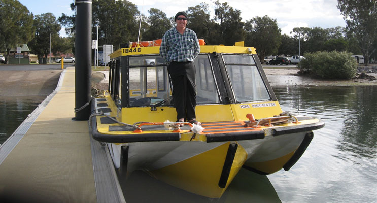 Al Donnelly with his Koala Ferry. 