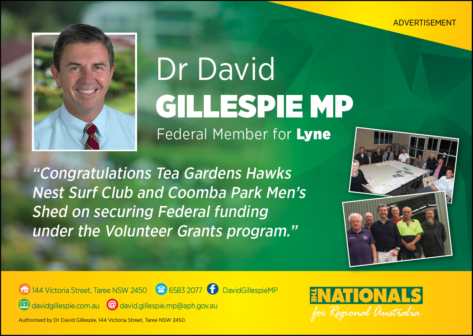 Dr David Gillespie MP -Member for Lyne 