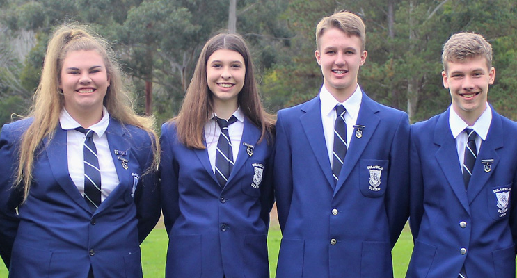 School Leaders: Katie Nolan, Maddison Boyd, Luke Rochester and Zac Fletcher. 