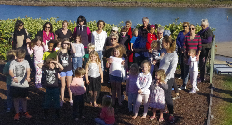Boat Harbour families and the community that helped make the new playground possible. Photos by Marian Sampson