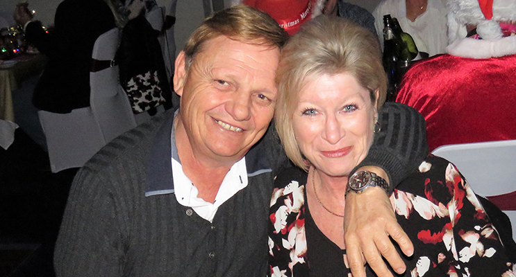 Sheree Robards, who decorated the auditorium for the festivities, with her husband Allan
