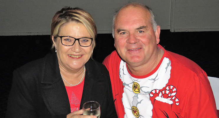 Kath and Allan Freihaut enjoy the Christmas cheer.