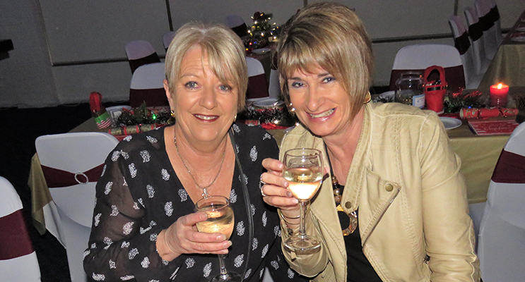 Christmas Drinks: Sue Malone and Lexi Gregory.
