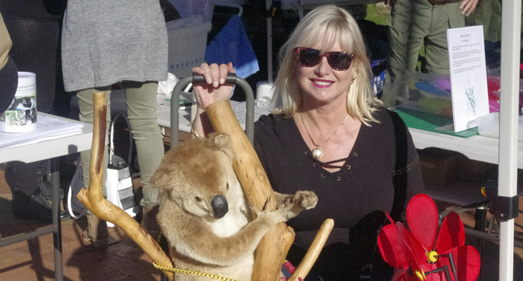 Anita Marshall fundraising for Port Stephens Koalas at Koala Gala.