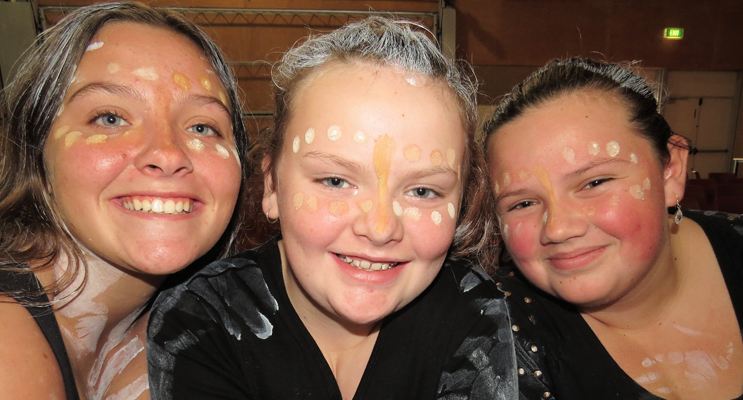 Cultural Pride: Dakota Edgerton, Shayla Nevison and Tahlia Tomkins.