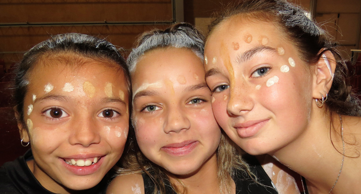 Cultural Pride: Taylah Tassell, Grace Burke and Sally Curnow.