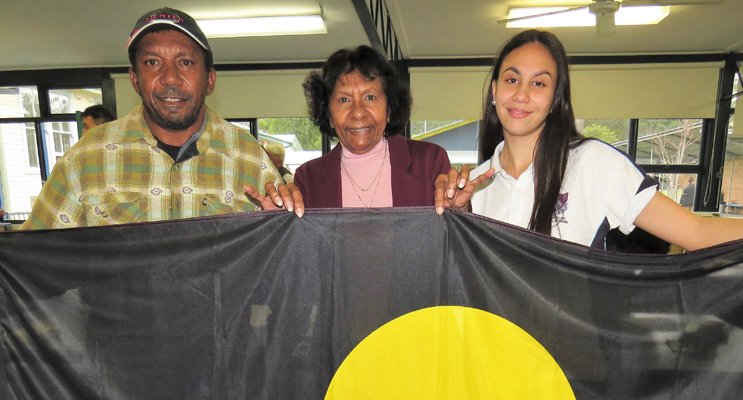 Three Generations: Jason, Lyn and Leah Slockee from Karuah. 
