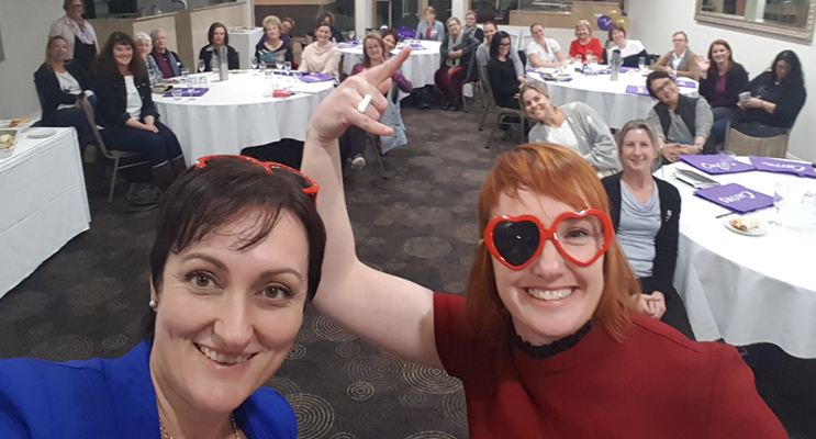 Lucy Ellis and Roxy Gee of Rocking Your Imperfect at the June Port Stephens Women in Business event.