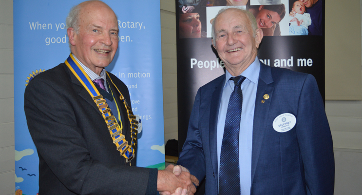 Commissioning of a new President: Richard Byrne is welcomed into the role by outgoing President, Geoffrey Hamilton.