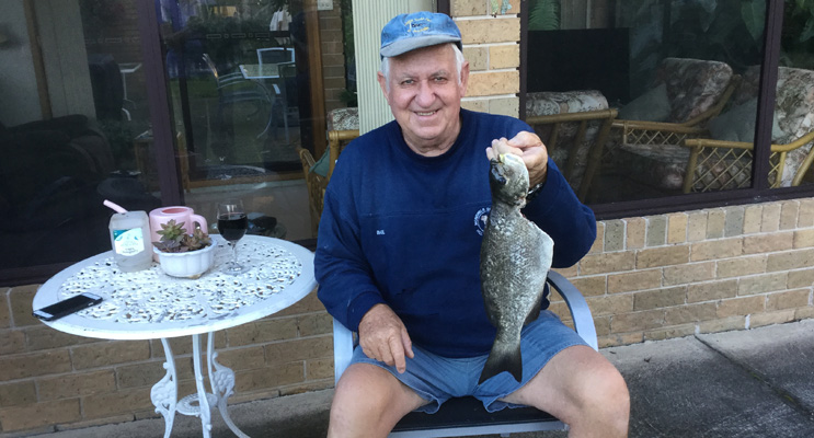 Ron Gunness with his catch. 