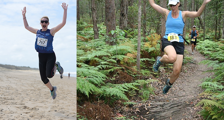 An In2Adventure runner on dunes.(left) An In2Adventure runner on the track.  Photos by In2Adventure.(right) 