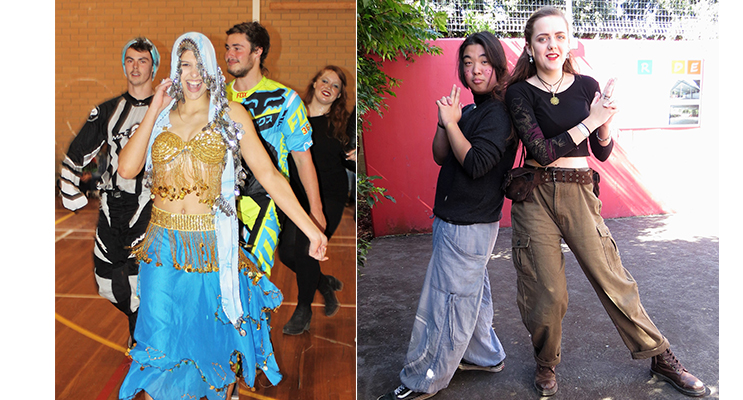 Jayden Helm, Maddison Boyd, Matt Barry and Jade Kolinos.(left) Tim To and Bonnie Hay dressed as Ron Stoppable and Kim Possible.(right)