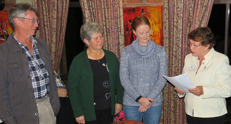 David Brown, Heather Aitken and Jess Gordon take their oath led by District Chairperson, Inga Kasch. 