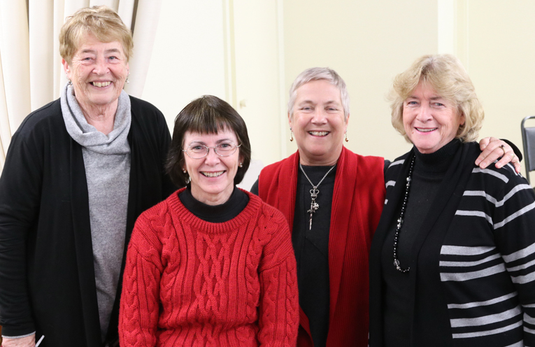 Four of the many contributors to the Cove Book: Maureen Kelly, Janine Reid, Elizabeth Deane and Moira Hooper.