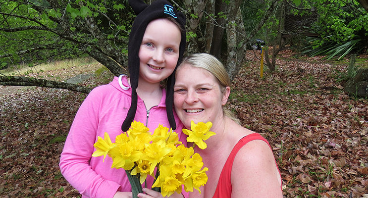 Daffodil Day: Sophie Hill-Mather and her mum Kylie. 