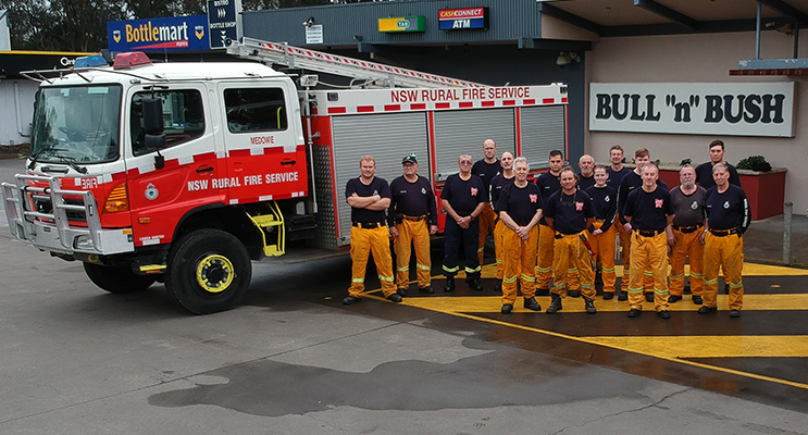 Medowie Rural Fire Brigade members at the Bull n Bush hotel