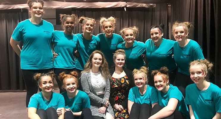 Irrawang High performers in their CAPA uniforms before the festival. 